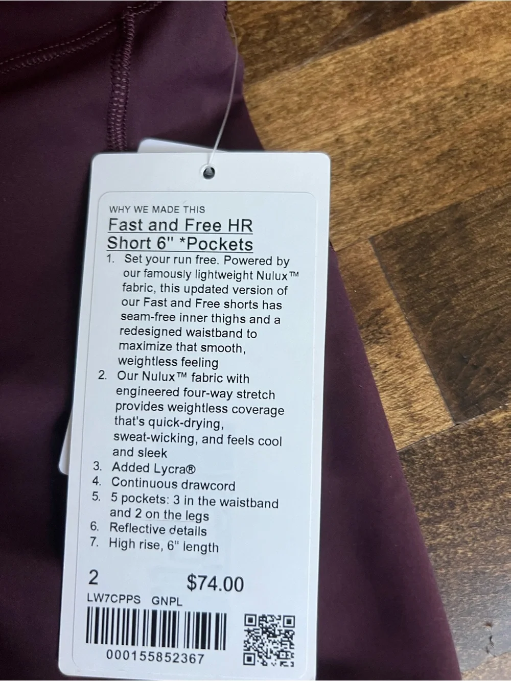 lululemon athletica Women's Bike Shorts in Deep Plum